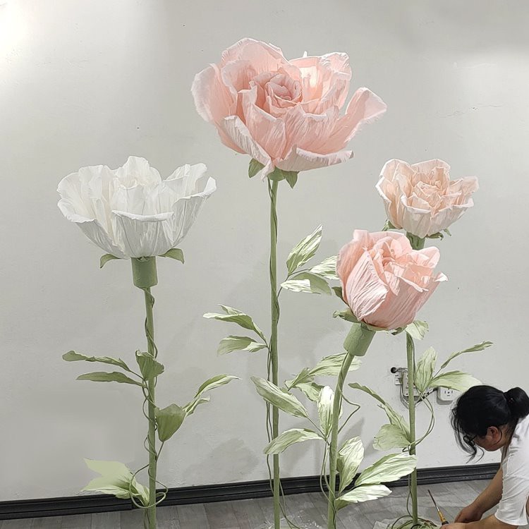Elektromos virágzó rózsa dekoratív papír virág